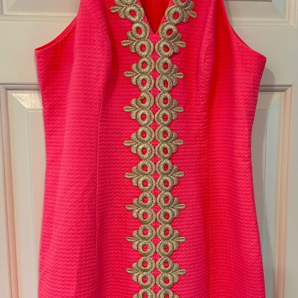 Lilly Pulitzer Pink Mini Dress with Gold Accents